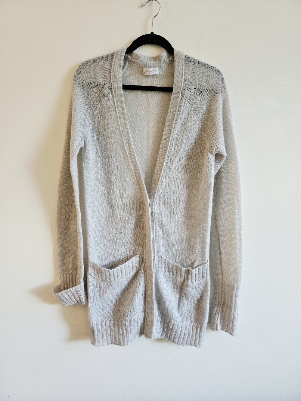 AMERICAN VINTAGE I S/M Kid Mohair Knit Cardigan I light grey